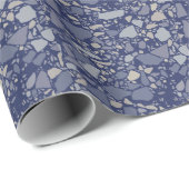 Moderne Elegante Dark Blue Terrazzo Geschenkpapier (Rolleneckpunkt)