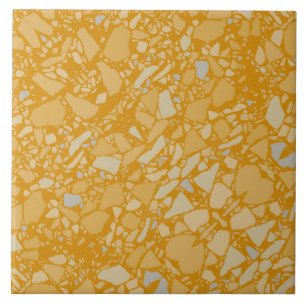 Moderne Elegante Dark Mustard Terrazzo Effekt Tile Fliese
