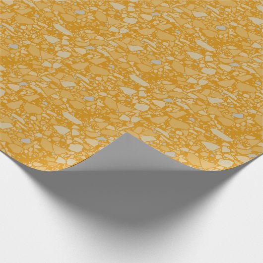 Moderne Elegante Dark Mustard Terrazzo Effekt Tile Geschenkpapier (Ecke)