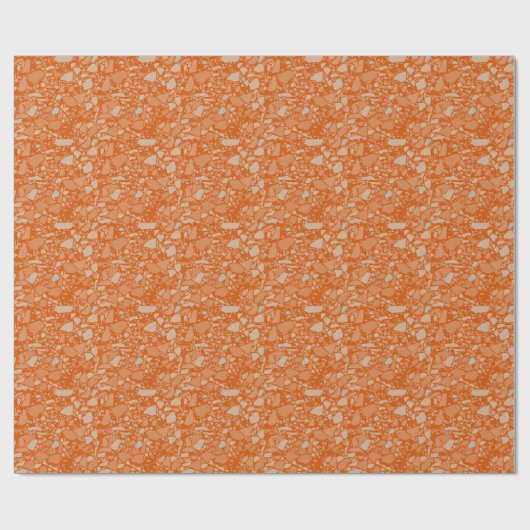 Moderne Elegante Dark Orange Terrazzo Kunst, Dicht Geschenkpapier (Flach)