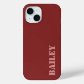 Moderne Elegante Deep Red Custom Case-Mate iPhone Hülle (Rückseite)