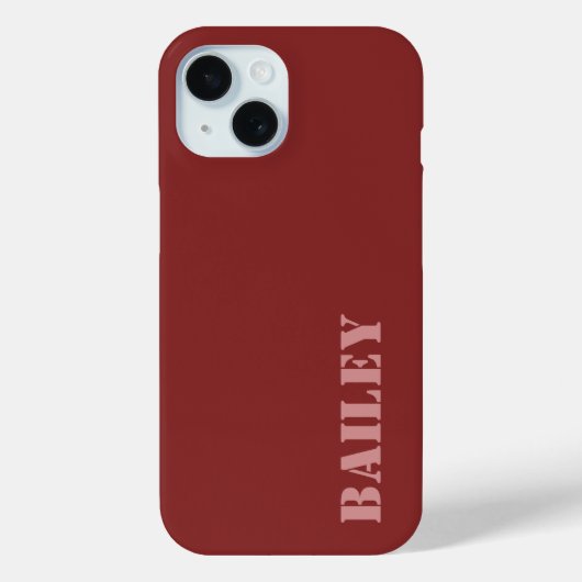 Moderne Elegante Deep Red Custom Case-Mate iPhone Hülle (Rückseite)