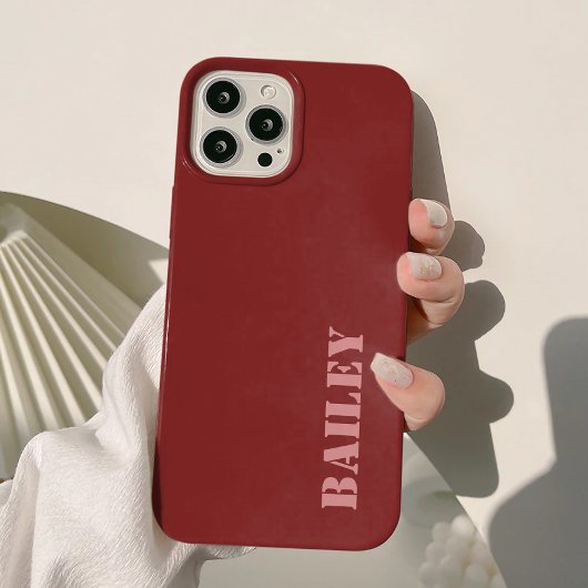 Moderne Elegante Deep Red Custom Case-Mate iPhone Hülle