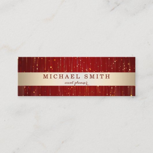 Moderne elegante dekorative Imitate Gold gestreift Mini Visitenkarte (Vorderseite)