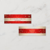 Moderne elegante dekorative Imitate Gold gestreift Mini Visitenkarte (Vorne/Hinten)