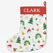 Moderne Elegante Dekorative Weihnachtsbilder Großer Weihnachtsstrumpf (Rückseite)