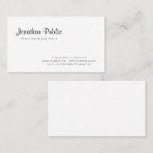 Moderne Elegante Design Chic Minimalistisch Schlic Visitenkarte (Vorne/Hinten)