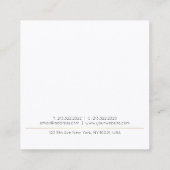 Moderne elegante Design-Goldweiß-Schablone Quadratische Visitenkarte (Rückseite)