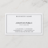Moderne Elegante Design Sleek Schlicht Beruflich Visitenkarte (Rückseite)