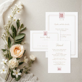 Moderne elegante Details zum doppelten Glück bei H Einladung