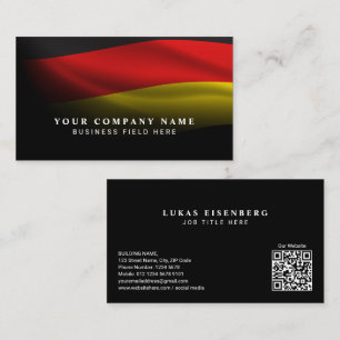 Moderne elegante deutsche Nationalflagge mit QR-Co Visitenkarte