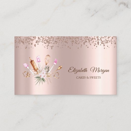 Moderne elegante Diamanten, Blumenbackwaren Visitenkarte (Vorderseite)