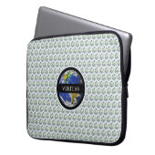 Moderne, elegante Diamanten & Erdkugel Laptopschutzhülle (Vorderseite Links)