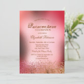 Moderne Elegante Diamonds Metallic Quinceñera Einladung (Stehend Vorderseite)