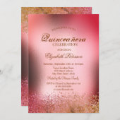 Moderne Elegante Diamonds Metallic Quinceñera Einladung (Vorne/Hinten)