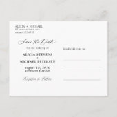 Moderne, elegante Drehbuch-Foto Hochzeit speichern Ankündigungspostkarte (Rückseite)