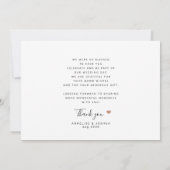 Moderne, elegante Drehbuch Terracotta Foto Hochzei Dankeskarte (Rückseite)