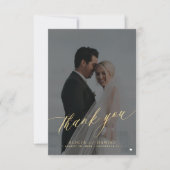 Moderne, elegante Drehbuchhochzeit Foto Dankeskarte (Vorderseite)