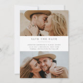 Moderne Elegante drei Fotos Save the Date (Vorderseite)