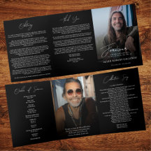 Moderne elegante dreiteilige Trauerfeier-Programm