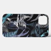 Moderne elegante dunkelblaue Fern-Blätter Case-Mate iPhone Hülle (Rückseite (Horizontal))