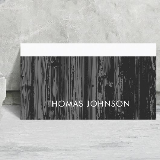 Moderne elegante, dunkelgraue Holzbauweise Visitenkarte