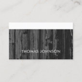 Moderne elegante, dunkelgraue Holzbauweise Visitenkarte (Vorderseite)