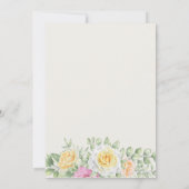 Moderne elegante, dunkle Blumen-Hochzeitsfeier Einladung (Rückseite)