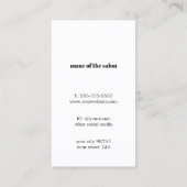 Moderne elegante dunkle Imitate Silberschere Comb Visitenkarte (Rückseite)