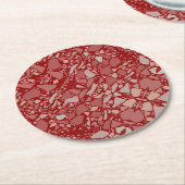 Moderne elegante, dunkle Rote Terrazzo Kunstgaleri Runder Pappuntersetzer (Angewinkelt)