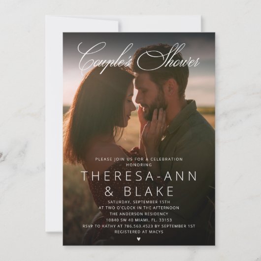 Moderne elegante Dusche einfach Einladung (Vorderseite)