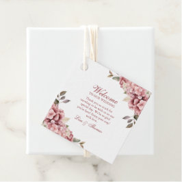 Moderne elegante Dusty Rose Hydrangea Wedding Geschenkanhänger