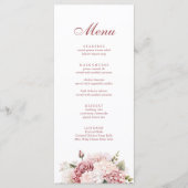 Moderne elegante Dusty Rose Hydrangea Wedding Menükarte (Vorderseite)
