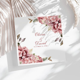 Moderne elegante Dusty Rose Hydrangea Wedding Serviette