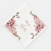 Moderne elegante Dusty Rose Hydrangea Wedding Serviette (Ecke)