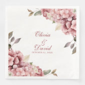 Moderne elegante Dusty Rose Hydrangea Wedding Serviette (Vorderseite)
