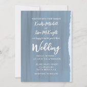 Moderne Elegante Dusty Slate Blue Wedding Einladung (Vorderseite)