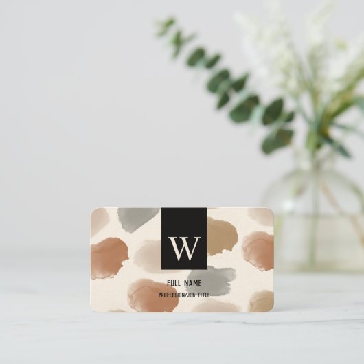 Moderne Elegante Earth Tones Wasserfarbe Beruflich Visitenkarte (Stehend Vorderseite)