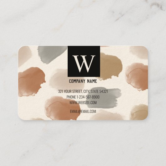 Moderne Elegante Earth Tones Wasserfarbe Beruflich Visitenkarte (Rückseite)