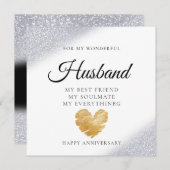 Moderne elegante Ehemannskarte Dankeskarte (Vorne/Hinten)