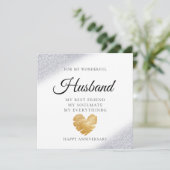 Moderne elegante Ehemannskarte Dankeskarte (Stehend Vorderseite)