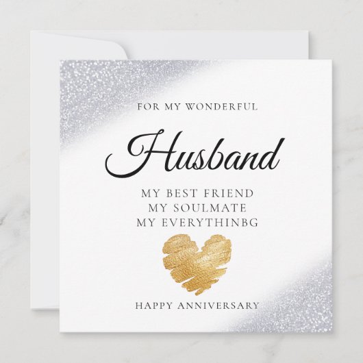 Moderne elegante Ehemannskarte Dankeskarte (Vorderseite)