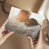 Moderne Elegante, einfache 2 Fotos geklappt Dankeskarte