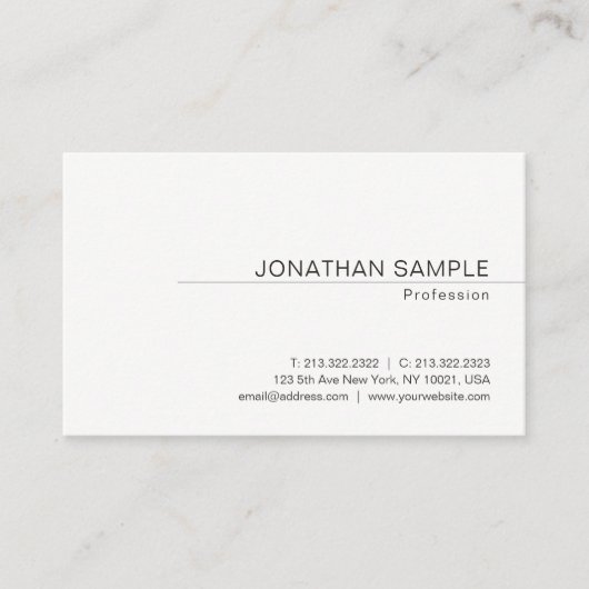 Moderne, elegante, einfache Berufliche Vorlage Visitenkarte (Vorderseite)