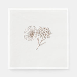 Moderne Elegante Einfache botanische Wildblume Serviette