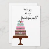 Moderne Elegante einfache Brush Script Bridesmaid Einladung (Vorne/Hinten)