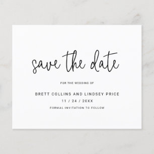 Moderne elegante einfache Budget-Hochzeit Termin v