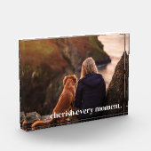 Moderne elegante, einfache Cherish-Erinnerung Fotoblock (Links)