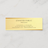 Moderne, elegante, einfache Design-Glamour-Goldvor Mini Visitenkarte (Rückseite)