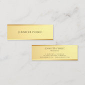 Moderne, elegante, einfache Design-Glamour-Goldvor Mini Visitenkarte (Vorne/Hinten)